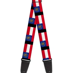Guitar Strap - Georgia Flags Black