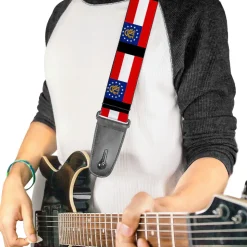 Guitar Strap - Georgia Flags Black