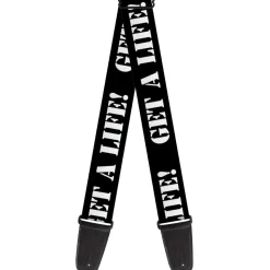 Guitar Strap - GET A LIFE! Black White