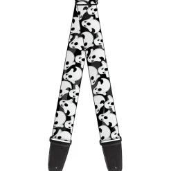 Guitar Strap - Ghosts Scattered Black White