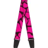Guitar Strap - Giraffe Spots Black Fuchsia