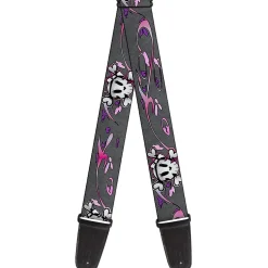 Guitar Strap - Girlie Skull Gray