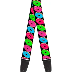 Guitar Strap - Glaze Donut Expressions Black