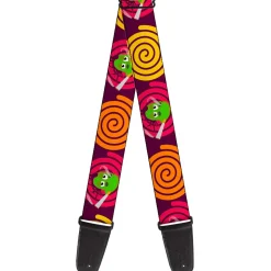 Guitar Strap - Green Dragons Smoking Purple