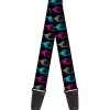 Guitar Strap - Grenades Black/Gray/Purple/Baby Blue