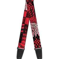 Guitar Strap - Grunge Chaos Red
