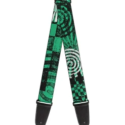 Guitar Strap - Grunge Chaos Green