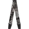 Guitar Strap - Grunge Chaos Black White