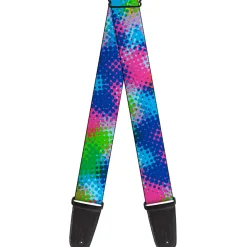 Guitar Strap - Halftone Dots Light Blue Blues Greens Pinks