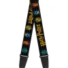 Guitar Strap - HARRY POTTER Hufflepuff/Ravenclaw/Gryffindor/Slytherin Coat of Arms Black