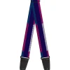 Guitar Strap - Hash Mark Stripe Navy Turquoise Fuchsia White