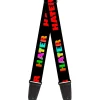 Guitar Strap - HATER Black Red Rainbow Fade
