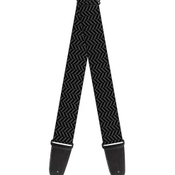 Guitar Strap - Herringbone Black Gray