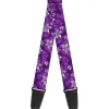 Guitar Strap - Hibiscus Collage Purple Shades