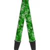 Guitar Strap - Hibiscus Collage Green Shades