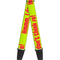 Guitar Strap - HMMM, I DON'T THINK SO! Yellow Pink