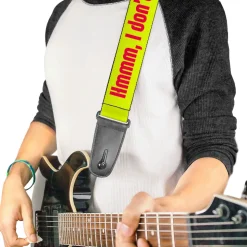 Guitar Strap - HMMM, I DON'T THINK SO! Yellow Pink