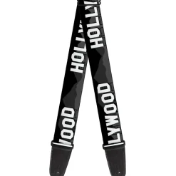 Guitar Strap - HOLLYWOOD Sign Skyline Black Grays White