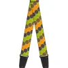 Guitar Strap - Honeycomb Greens Orange