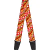 Guitar Strap - Hot Dogs Buffalo Plaid White Red