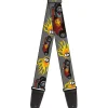 Guitar Strap - Hot Rod w Flame Skull