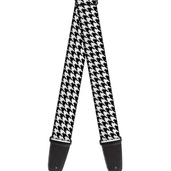 Guitar Strap - Houndstooth Black White
