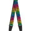 Guitar Strap - Houndstooth Black Rainbow