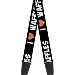 Guitar Strap - I Heart Waffles Text