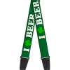 Guitar Strap - I "Clover" BEER/Clover Outlines Greens/White