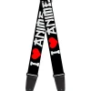 Guitar Strap - I "Heart" ANIME Bold Black White Red