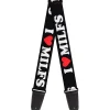 Guitar Strap - I "HEART" MILFS Black/White/Red