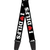 Guitar Strap - I "HEART" DILFS Black/White/Red