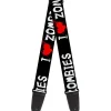Guitar Strap - I "Heart" ZOMBIES Bloody Splatter Black White Red