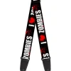 Guitar Strap - I "HEART" ZOMBIES Black White Red Splatter