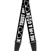 Guitar Strap - I'M A GEEK Glasses Black White