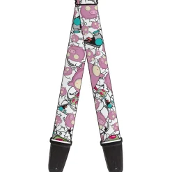 Guitar Strap - Invader Zim GIR and Piggy Doddles White/Black