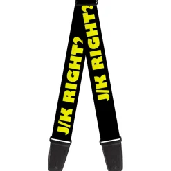 Guitar Strap - J K RIGHT? Black Yellow