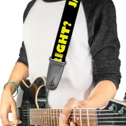 Guitar Strap - J K RIGHT? Black Yellow
