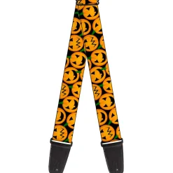 Guitar Strap - Jack-o'-Lantern Collage Black