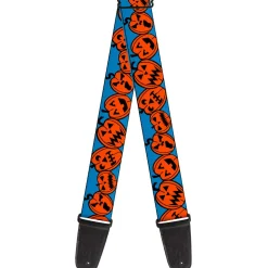 Guitar Strap - Jack-o'-Lanterns Blue