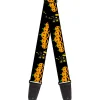Guitar Strap - Jack-o'-Lanterns Haunted House Black Yellow