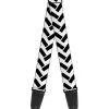 Guitar Strap - Jagged Chevron White Black
