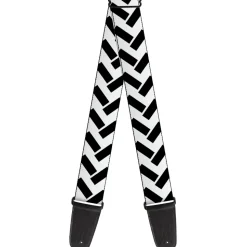 Guitar Strap - Jagged Chevron White Black