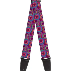 Guitar Strap - Jagged Rings Purples Blues Yellow