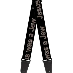 Guitar Strap - JESUS WAS A JEW Black/Gray