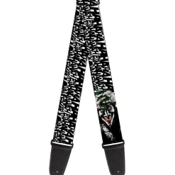 Guitar Strap - Joker The Killing Joke Holding Head Pose HAHAHA Repeat White Black