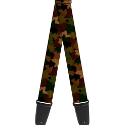 Guitar Strap - Leaf Camo Browns Greens Black