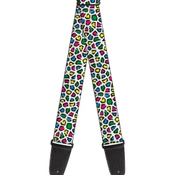Guitar Strap - Leopard White Multi Color