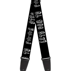 Guitar Strap - LETS DUB TO F**K STEP Black/White