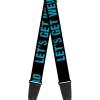 Guitar Strap - LET'S GET WEIRD Weathered Black/Bright Blue